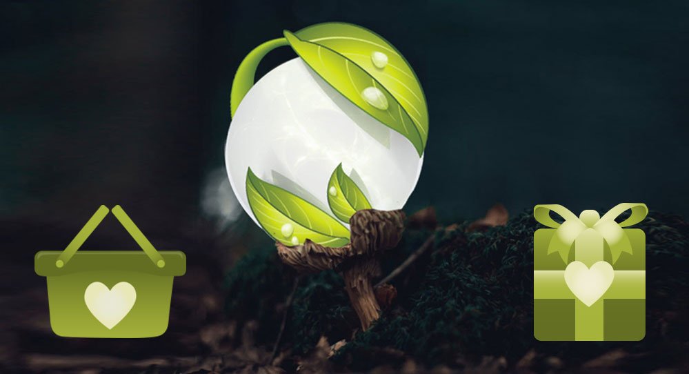 Moonseeds rewards icon on a mushroom between a heart basket and a heart gift box